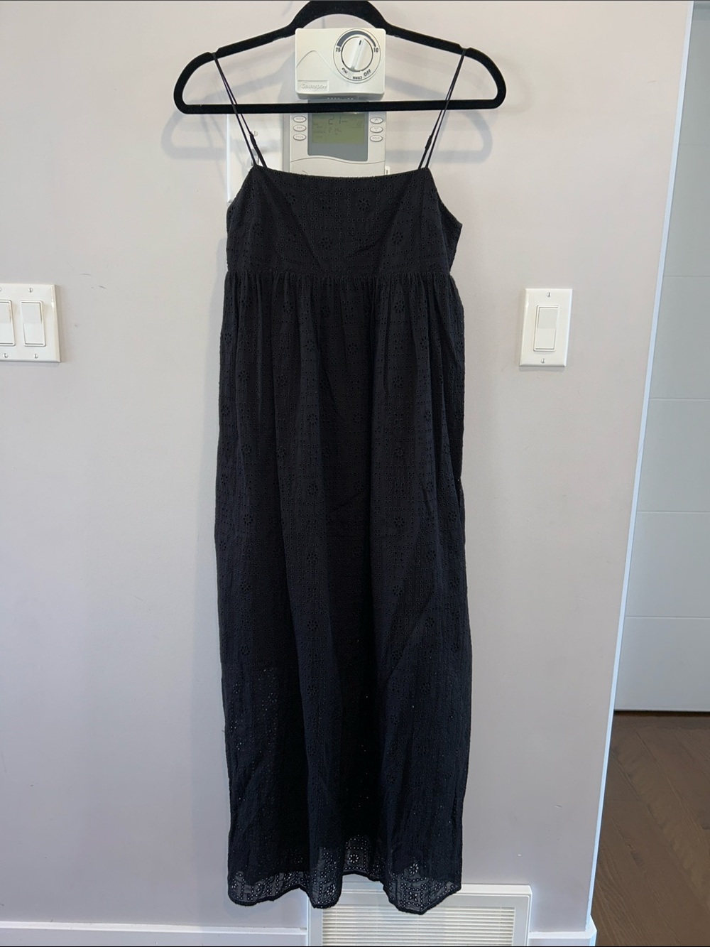 Rails Black Eyelet Maxi Dress with Spaghetti Straps - Picture 5 of 11